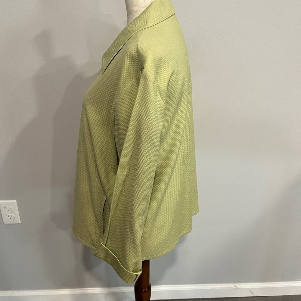 Eileen Fisher Green Quilted Zip Up Jacket Collared‎ Medium - Picture 3 of 8